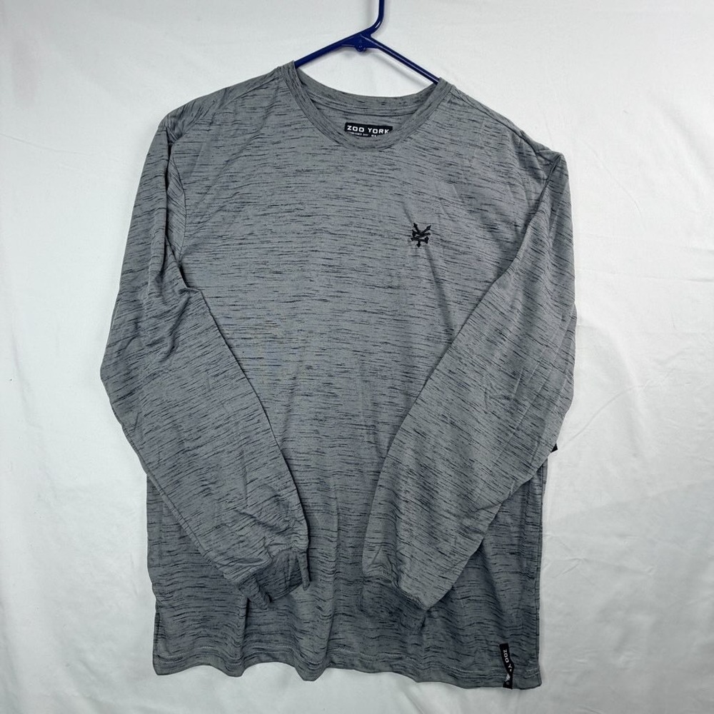 Zoo York Mens Long Sleeve Spacedye T-Shirt Grey Stone Crewneck XL 2Y31182
